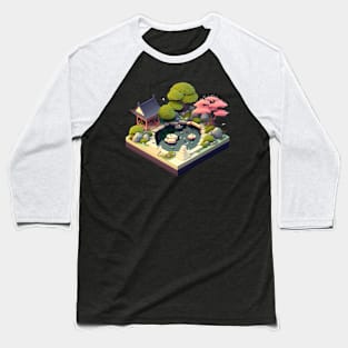 Isometric Zen Garden Baseball T-Shirt